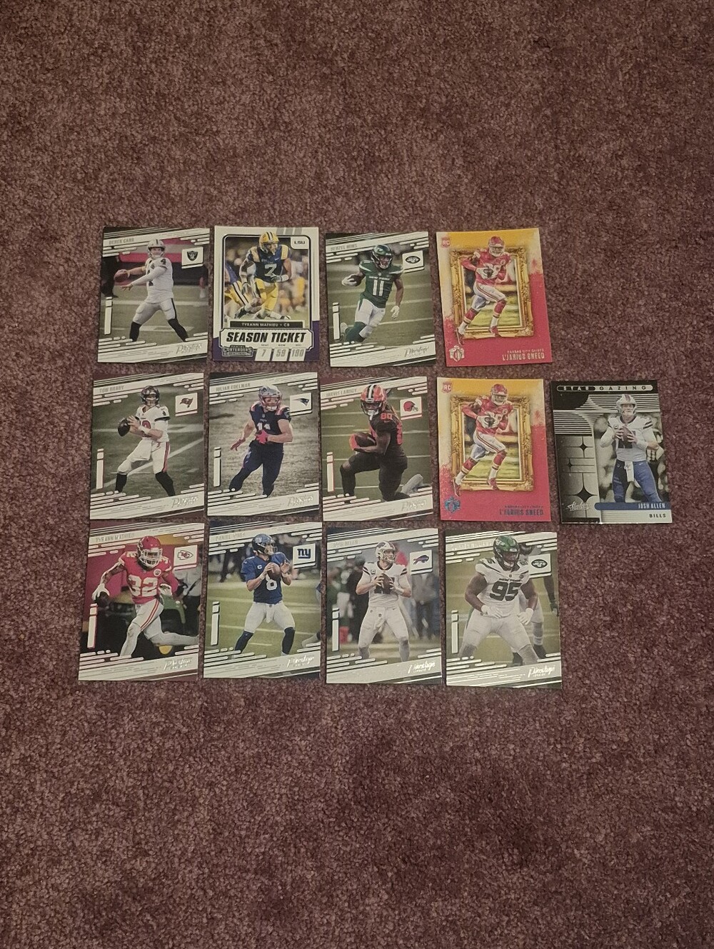 Panini Football Trading Cards - Red, Yellow, Green, Blue, White, Black
